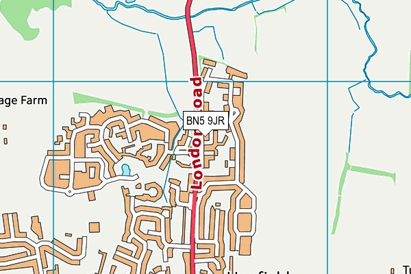 BN5 9JR map - OS VectorMap District (Ordnance Survey)