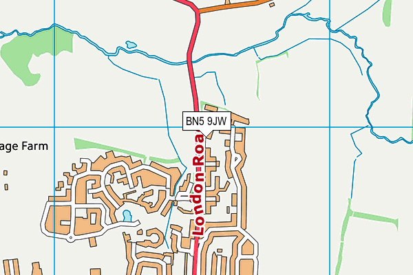 BN5 9JW map - OS VectorMap District (Ordnance Survey)