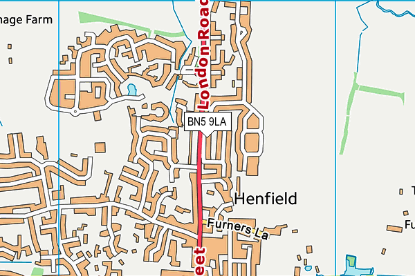 BN5 9LA map - OS VectorMap District (Ordnance Survey)