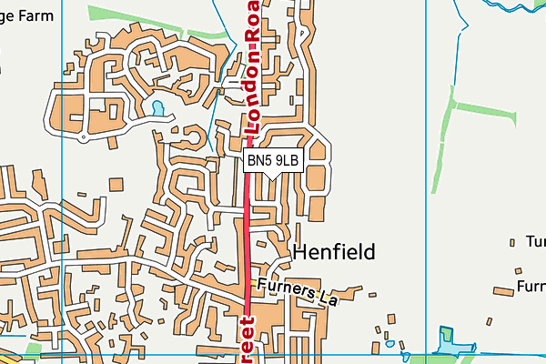BN5 9LB map - OS VectorMap District (Ordnance Survey)
