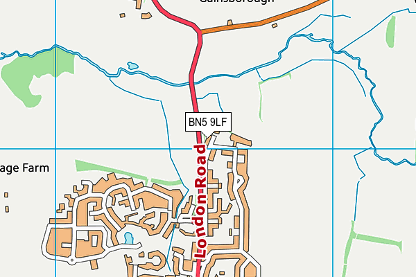 BN5 9LF map - OS VectorMap District (Ordnance Survey)