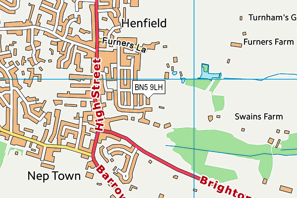 BN5 9LH map - OS VectorMap District (Ordnance Survey)