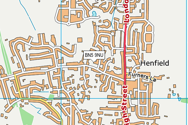 BN5 9NU map - OS VectorMap District (Ordnance Survey)