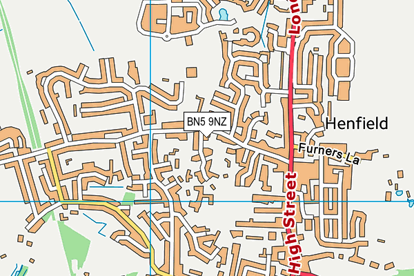 BN5 9NZ map - OS VectorMap District (Ordnance Survey)