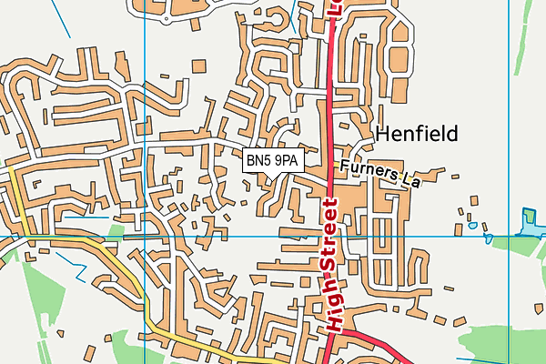 BN5 9PA map - OS VectorMap District (Ordnance Survey)