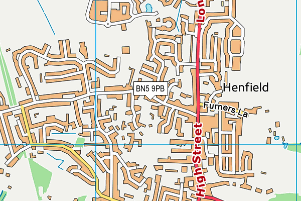 BN5 9PB map - OS VectorMap District (Ordnance Survey)