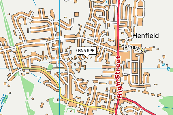 BN5 9PE map - OS VectorMap District (Ordnance Survey)