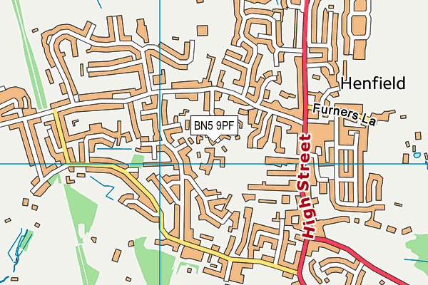 BN5 9PF map - OS VectorMap District (Ordnance Survey)