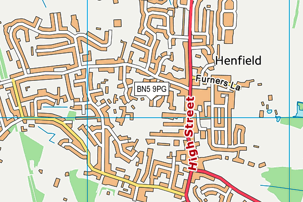 BN5 9PG map - OS VectorMap District (Ordnance Survey)