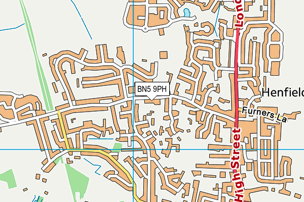 BN5 9PH map - OS VectorMap District (Ordnance Survey)