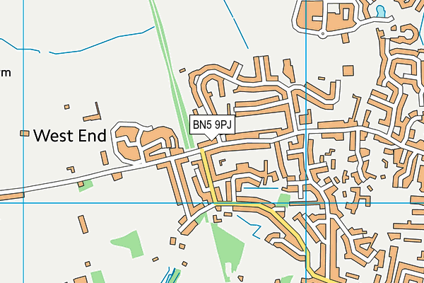 BN5 9PJ map - OS VectorMap District (Ordnance Survey)
