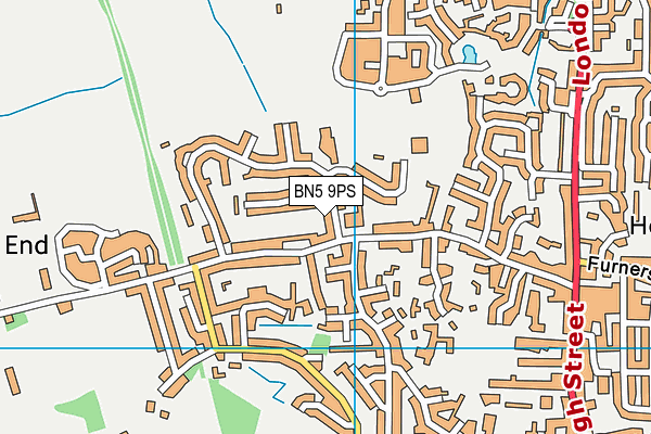 BN5 9PS map - OS VectorMap District (Ordnance Survey)