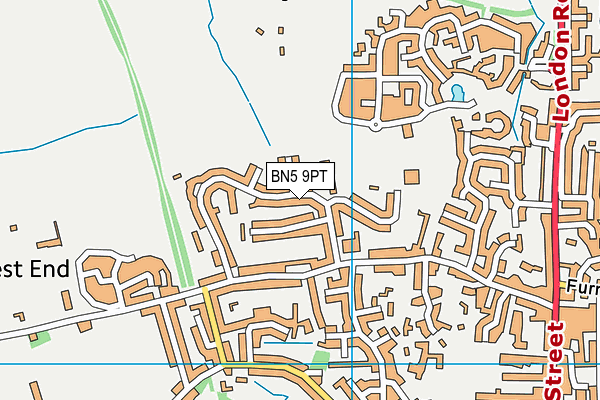 BN5 9PT map - OS VectorMap District (Ordnance Survey)