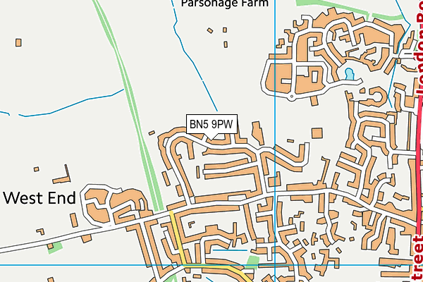 BN5 9PW map - OS VectorMap District (Ordnance Survey)