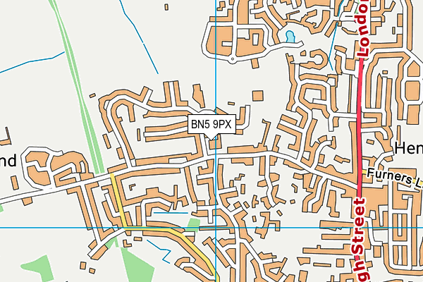 BN5 9PX map - OS VectorMap District (Ordnance Survey)