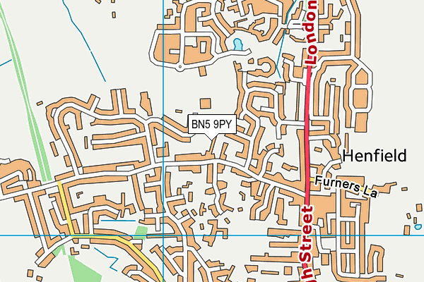 BN5 9PY map - OS VectorMap District (Ordnance Survey)