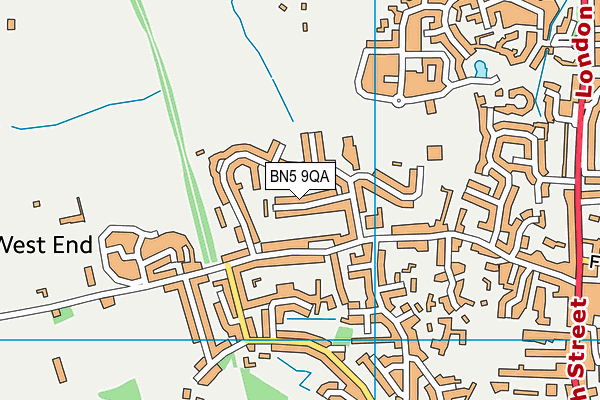 BN5 9QA map - OS VectorMap District (Ordnance Survey)