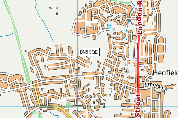 BN5 9QE map - OS VectorMap District (Ordnance Survey)