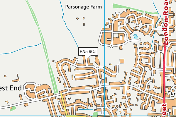 BN5 9QJ map - OS VectorMap District (Ordnance Survey)