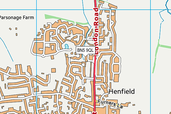 BN5 9QL map - OS VectorMap District (Ordnance Survey)
