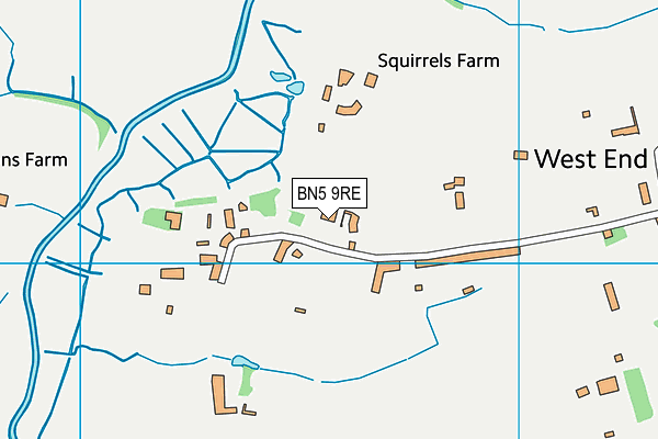 BN5 9RE map - OS VectorMap District (Ordnance Survey)