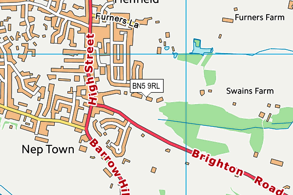 BN5 9RL map - OS VectorMap District (Ordnance Survey)