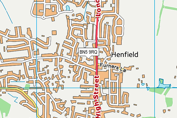 BN5 9RQ map - OS VectorMap District (Ordnance Survey)