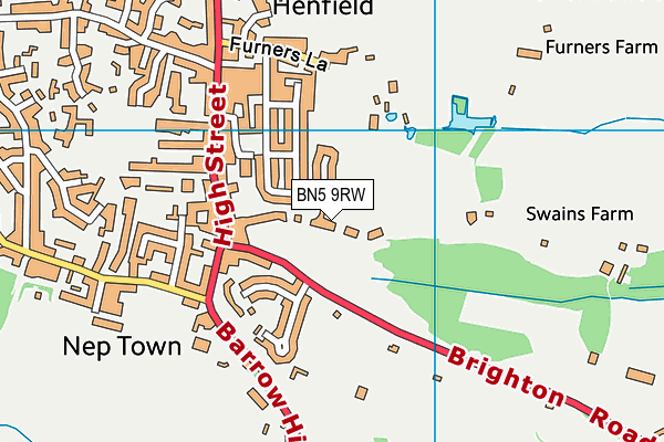 BN5 9RW map - OS VectorMap District (Ordnance Survey)