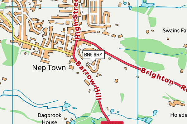 BN5 9RY map - OS VectorMap District (Ordnance Survey)