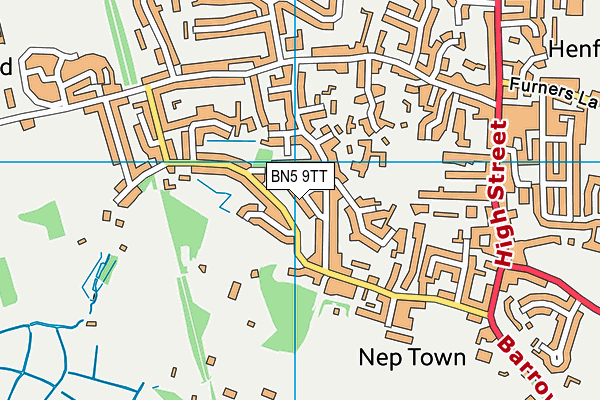 BN5 9TT map - OS VectorMap District (Ordnance Survey)