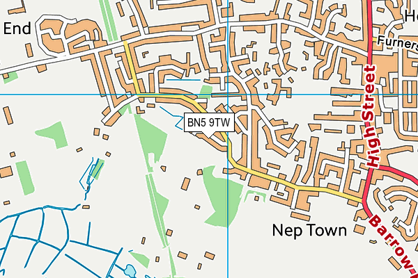 BN5 9TW map - OS VectorMap District (Ordnance Survey)