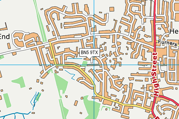 BN5 9TX map - OS VectorMap District (Ordnance Survey)