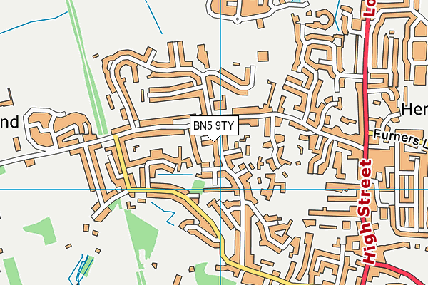 BN5 9TY map - OS VectorMap District (Ordnance Survey)