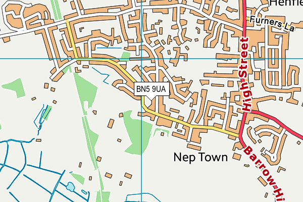 BN5 9UA map - OS VectorMap District (Ordnance Survey)