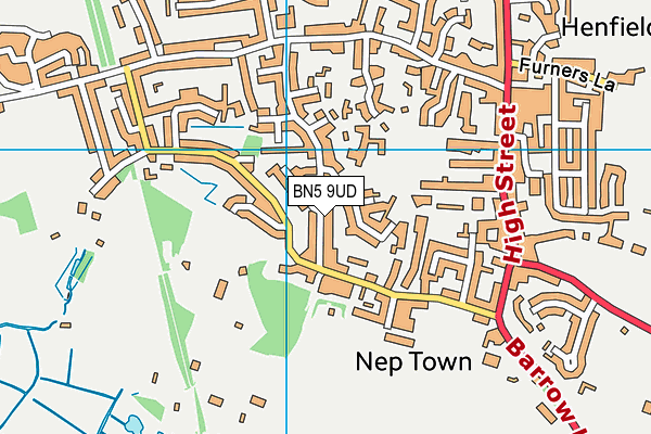 BN5 9UD map - OS VectorMap District (Ordnance Survey)