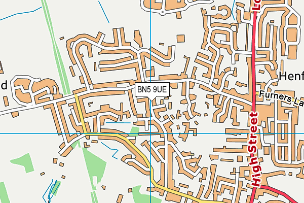BN5 9UE map - OS VectorMap District (Ordnance Survey)