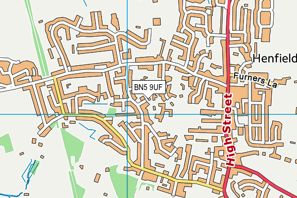 BN5 9UF map - OS VectorMap District (Ordnance Survey)