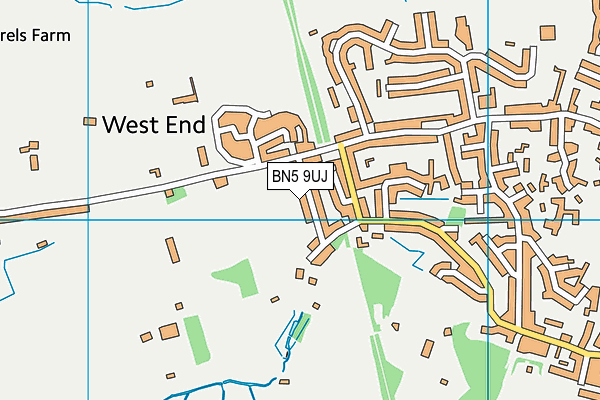 BN5 9UJ map - OS VectorMap District (Ordnance Survey)