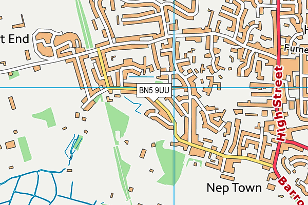 BN5 9UU map - OS VectorMap District (Ordnance Survey)
