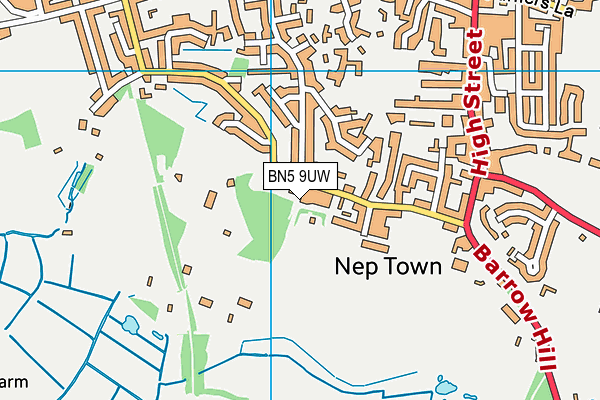 BN5 9UW map - OS VectorMap District (Ordnance Survey)