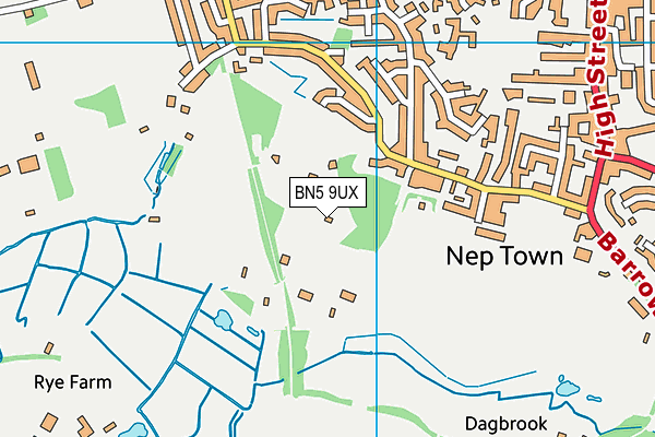 BN5 9UX map - OS VectorMap District (Ordnance Survey)