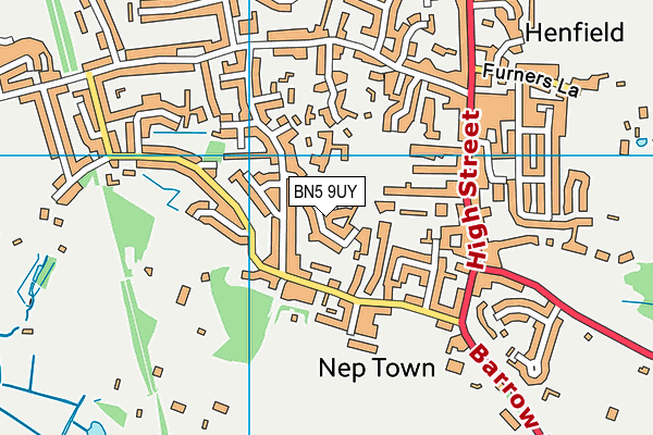 BN5 9UY map - OS VectorMap District (Ordnance Survey)