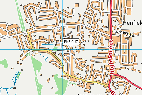 BN5 9UZ map - OS VectorMap District (Ordnance Survey)