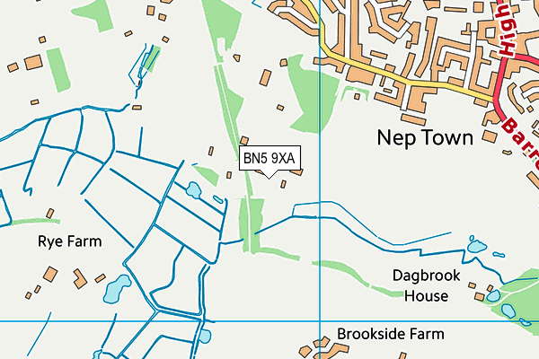 BN5 9XA map - OS VectorMap District (Ordnance Survey)