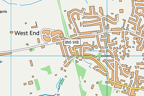 BN5 9XB map - OS VectorMap District (Ordnance Survey)