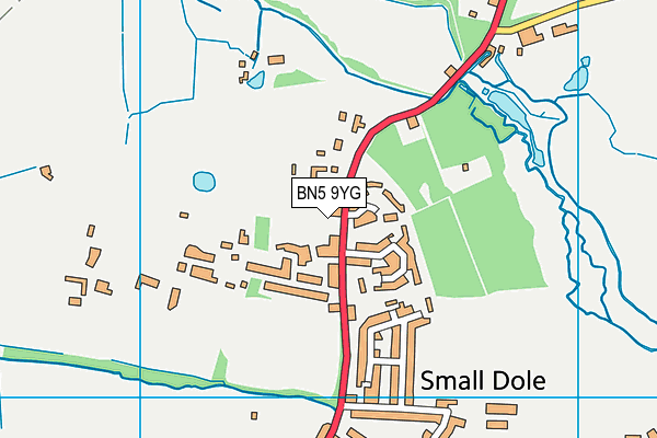 BN5 9YG map - OS VectorMap District (Ordnance Survey)