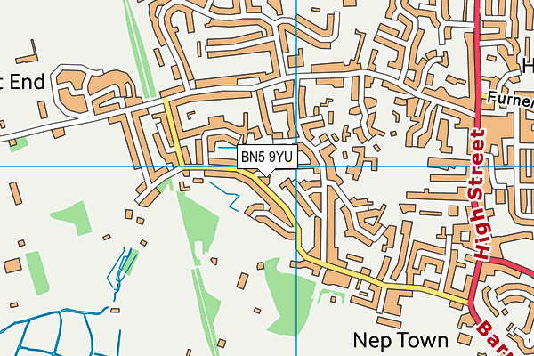 BN5 9YU map - OS VectorMap District (Ordnance Survey)