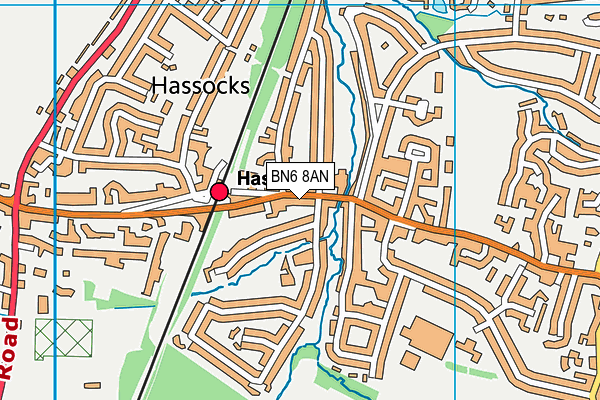Hassocks Wellness Club (Closed) map (BN6 8AN) - OS VectorMap District (Ordnance Survey)
