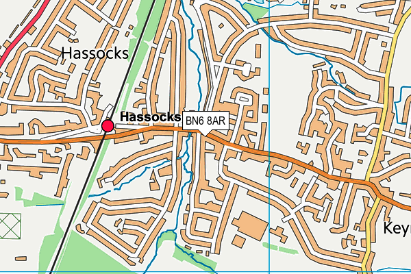 BN6 8AR map - OS VectorMap District (Ordnance Survey)