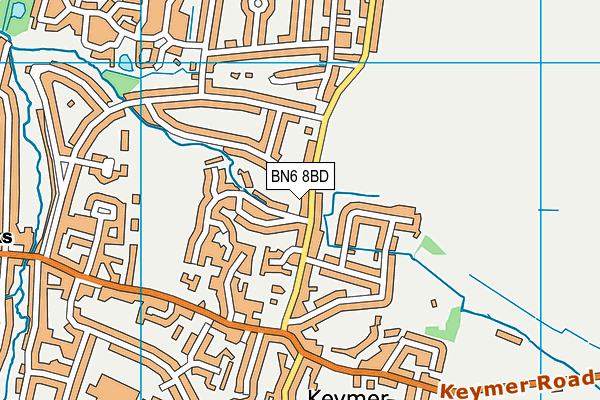BN6 8BD map - OS VectorMap District (Ordnance Survey)